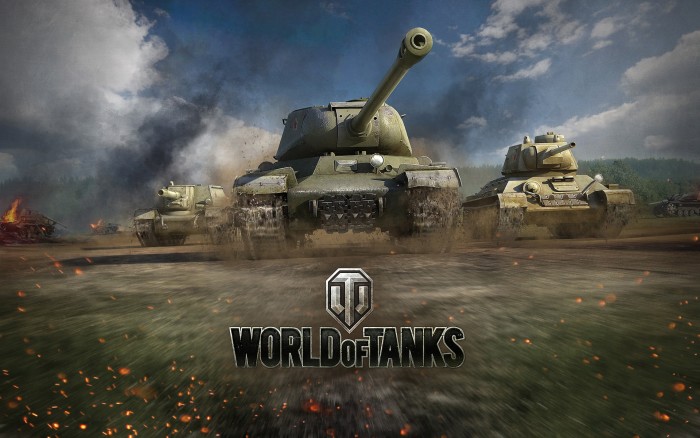 World of tanks - wallpaper with logo and tanks