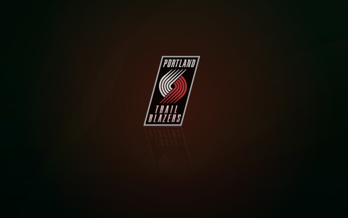 Portland Trail Blazers wallpaper and logo with shadow, widescreen 1920x1200px, 16x10