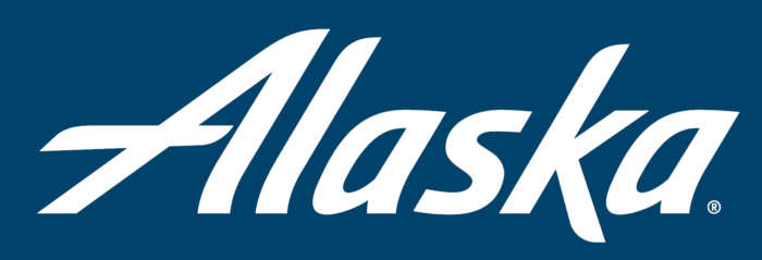 Alaska Airlines logo, blue bg