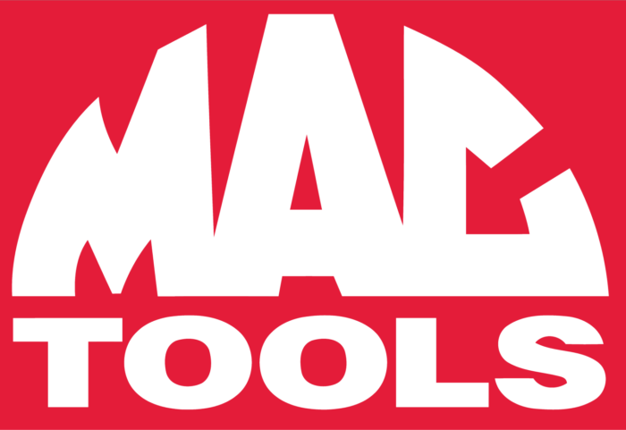 Mac Tools logo, pink-red background