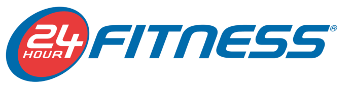 24 Hour Fitness logo, wordmark, blue